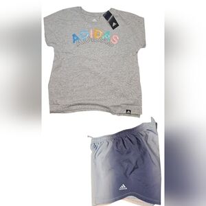Adidas Youth Girls 16 New Shirt &  Pair Of Shorts